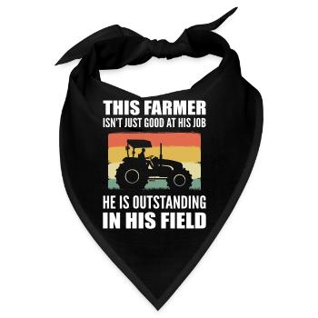 Lustiger Bauer Landwirt - Bandana - Schwarz - Vorne
