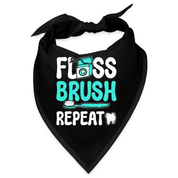 Floss Brush Repeat Zahnarzthelferin - Bandana - Schwarz - Vorne