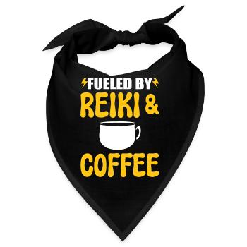 Reiki und Kaffee Kaffeeliebhaber - Bandana - Schwarz - Vorne