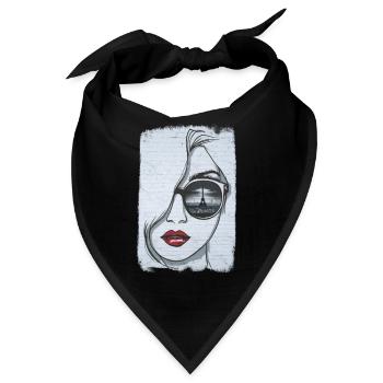 Graffiti-Mädchen in Paris - Bandana - Schwarz - Vorne