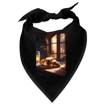 Croissants-Gebäck - Bandana - Schwarz - Vorne