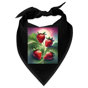 Vier leckere Erdbeeren - Bandana - Schwarz - Vorne