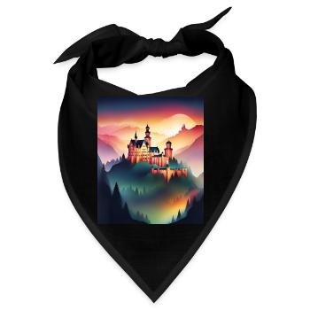 Wunderschöne rumänische Burg - Bandana - Schwarz - Vorne