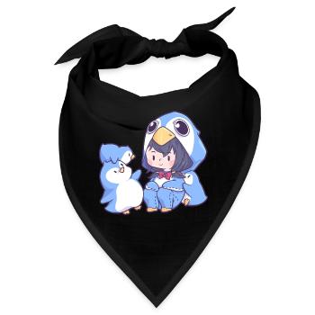 Mädchen Pinguin Kostüm Südpol Nordpol - Bandana - Schwarz - Vorne