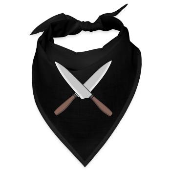Koch Küchenmesser Köche Köchin - Bandana - Schwarz - Vorne
