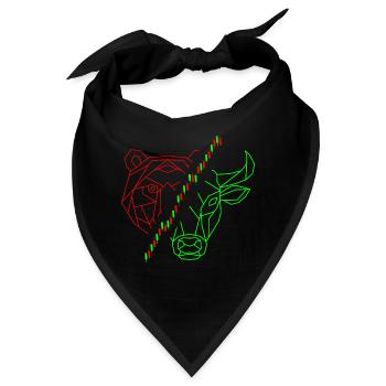 Bulle Bär Chart Investor - Bandana - Schwarz - Vorne