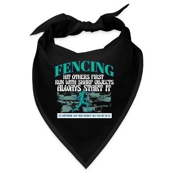 Funny Fencing Athlete Coach Combat Sports Sword - Bandana - Schwarz - Vorne