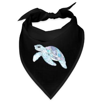 Süße Aquarell Schildkröte Meer Wasserlebewesen - Bandana - Schwarz - Vorne