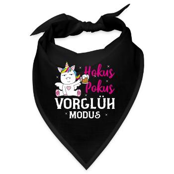 Einhorn Bier Party Hokus Pokus Vorglüh Modus - Bandana - Schwarz - Vorne