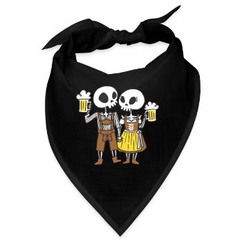 Oktober Skelet Fest Bier Bayern Bierfest Bierzelt - Bandana - Schwarz - Vorne