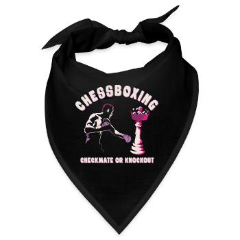 Schachboxen - Schachmatt Oder Knockout Schachboxen - Bandana - Schwarz - Vorne