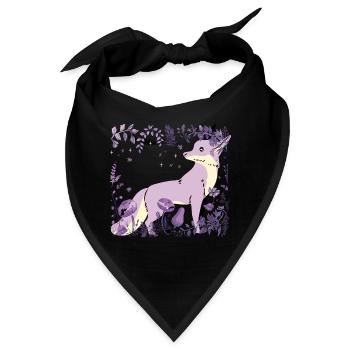 Fuchs Wildtier Wildnis Natur Blume Füchse Fantasy - Bandana - Schwarz - Vorne