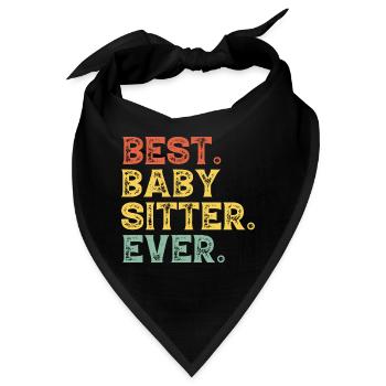 Bester Babysitter aller Zeiten Retro Vintage Babysitter - Bandana - Schwarz - Vorne