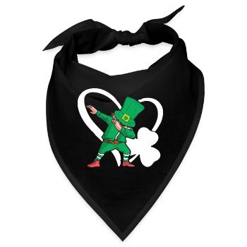 Dabbing St. Patty Kleeblatt Hut Herz - Bandana - Schwarz - Vorne