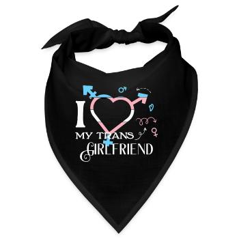 LBGT Flag Gay Pride I Love my Trans Girlfriend - Bandana - Schwarz - Vorne