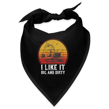 Lustiger Bagger Spruch für Baggerfahrer - Bandana - Schwarz - Vorne