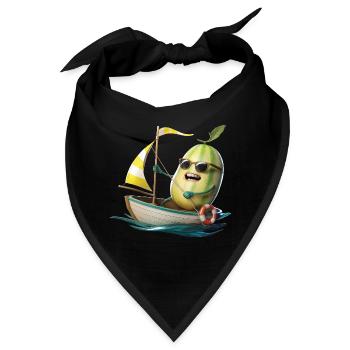 Obst Honigmelone Bootfahren Geschenk - Bandana - Schwarz - Vorne