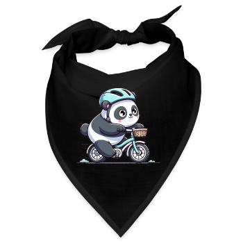 Cute Cyclist Panda - Bandana - Schwarz - Vorne