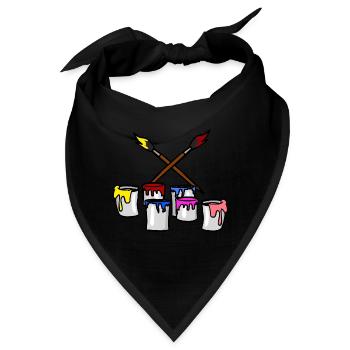 Pinsel Farbe Maler Künstler Arbeitsbereich Job - Bandana - Schwarz - Vorne