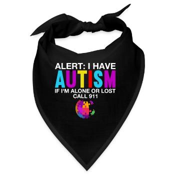 Autist Autismus Autisten Autistisch Geschenk - Bandana - Schwarz - Vorne