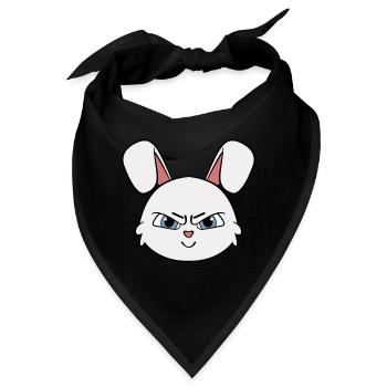 Hase | Kaninchen mit fiesem lächeln / grinsen - Bandana - Schwarz - Vorne