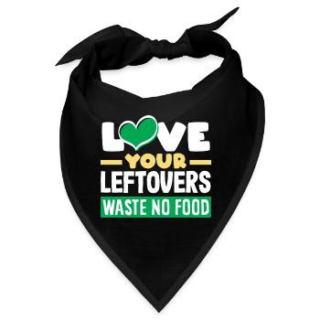 Love Your Leftovers, Waste No Food! Mindful - Bandana - Schwarz - Vorne