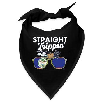 Straight Trippin' Belize Vacation Tour Travel - Bandana - Schwarz - Vorne