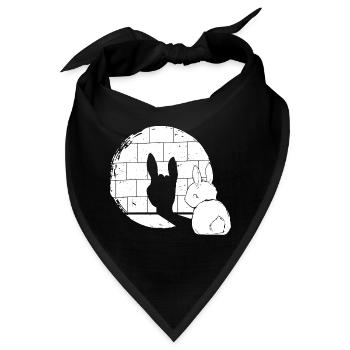 Rabbit Shadow Heavy Metal Hand Sign Shadow - Bandana - Schwarz - Vorne