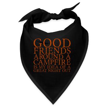 Good Friends Around A Campfire - Bandana - Schwarz - Vorne