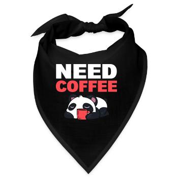Need Coffee Kaffee - Bandana - Schwarz - Vorne