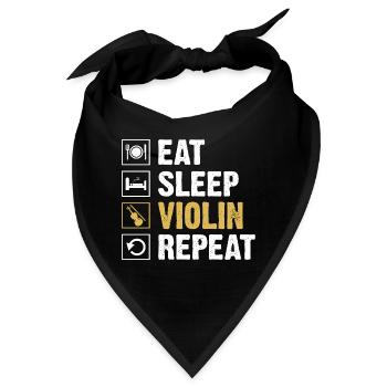 Eat Sleep Violine Repeat Violinist Fiddler Violinis - Bandana - Schwarz - Vorne