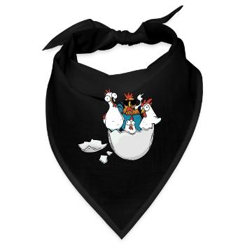 Eierschale Hühner Ostern Eier Federvieh Geflügel - Bandana - Schwarz - Vorne