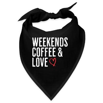 Kaffee & Liebe Wochenende Humor Romantisches Wochenende - Bandana - Schwarz - Vorne