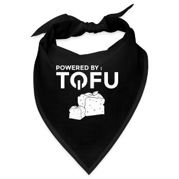 Tofu Soja Sojabohne Vegan Veganer - Bandana - Schwarz - Vorne