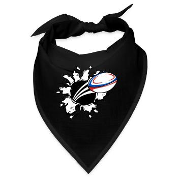 Rugby France Rugby Trikot Für Franzosen Frankreich - Bandana - Schwarz - Vorne