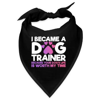 Hundetrainer Hundetraining Hund - Bandana - Schwarz - Vorne
