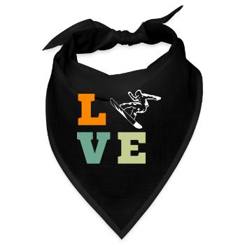 LOVE Snowboard Design – Sportlicher Style - Bandana - Schwarz - Vorne