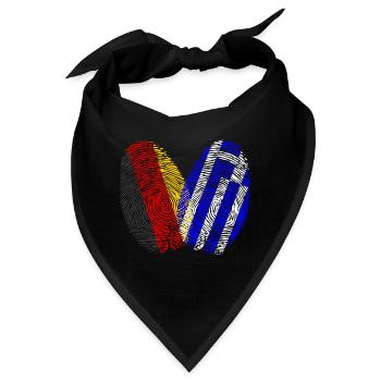 Fingerabdruck Grieche Griechenland - Bandana - Schwarz - Vorne