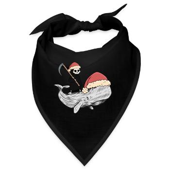 Wal Walfisch Tod Fantasy Dark Ozean Fische Fisch - Bandana - Schwarz - Vorne