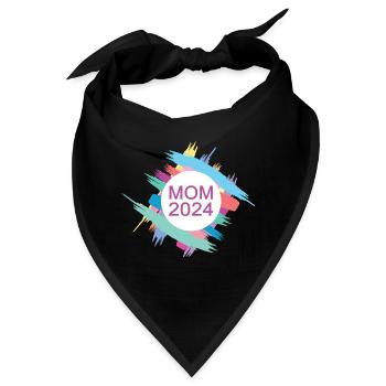 Mom 2024 Ich Werde Mama Neue Mutter Babyparty 24 - Bandana - Schwarz - Vorne