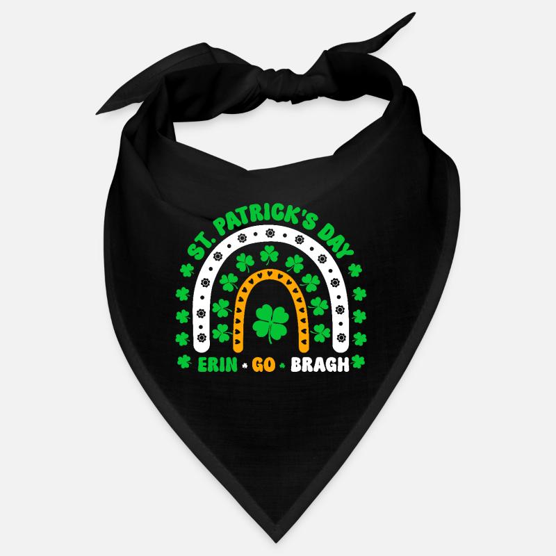 St. Patricks Day Boho Regenbogen Design mit Kleeblättern Bandana