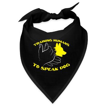 Hundetrainer Hundetraining Hund - Bandana - Schwarz - Vorne