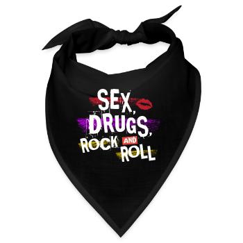 Sex Drugs Rocknroll Schädel Iro Punk Rock Musik - Bandana - Schwarz - Vorne