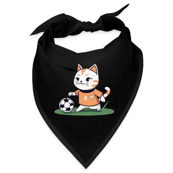 Fußball Katze Kätzchen I lustige Tiere | Sport - Bandana - Schwarz - Vorne