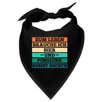Bier Pinguin - Bandana - Schwarz - Vorne