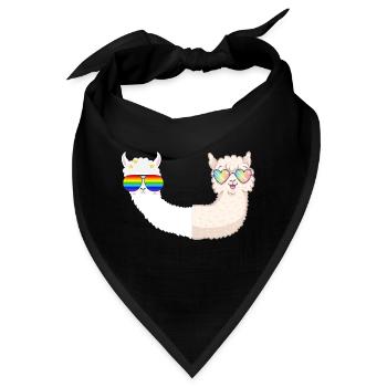 coole Lamas mit Sonnebrillen - Bandana - Schwarz - Vorne