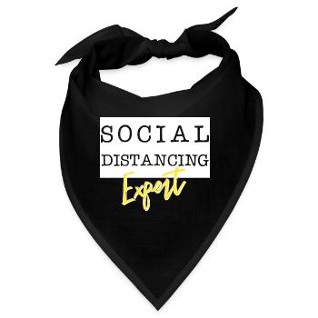 Social Distancing Expert - Bandana - Schwarz - Vorne
