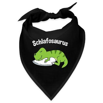 Schlafosaurus T-Rex Dinosaurier Schlafanzug Dino - Bandana - Schwarz - Vorne
