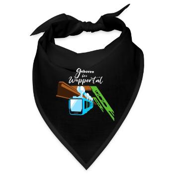 Geboren in Wuppertal Schwebebahn Wupper Design - Bandana - Schwarz - Vorne
