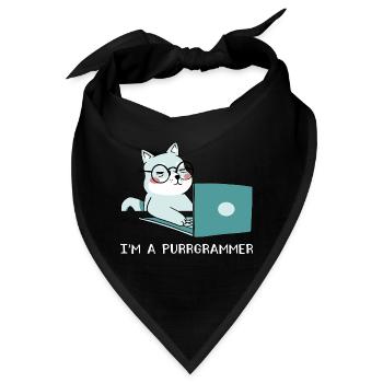 I'm A Purrgrammer Coder Software Developer Compute - Bandana - Schwarz - Vorne